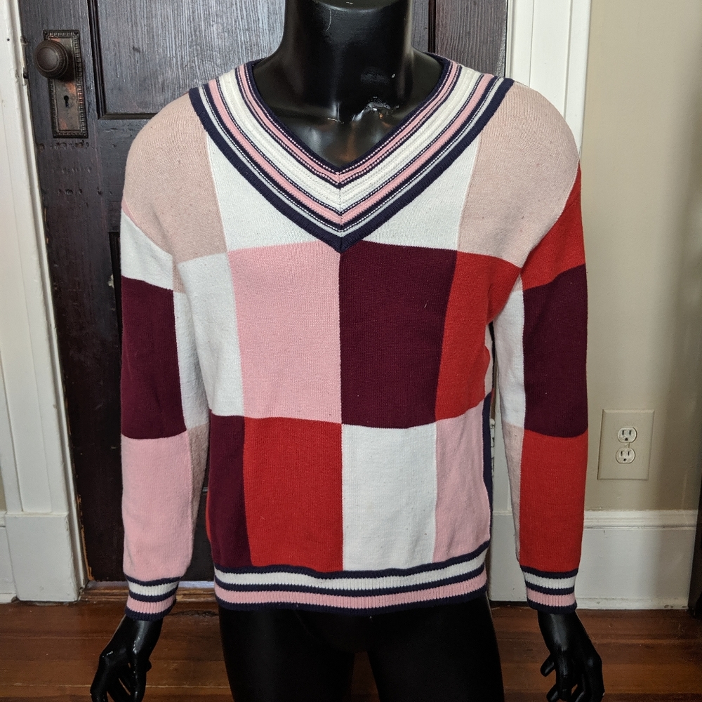 Vero Moda colorblock v-neck knit sweater